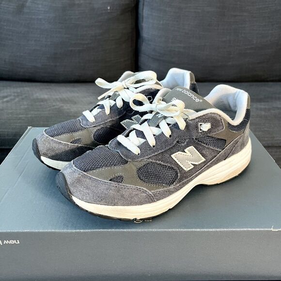 New Balance 993 Navy Blue Suede Casual Shoes GC993NW Women’s Size 7 - Picture 2 of 12